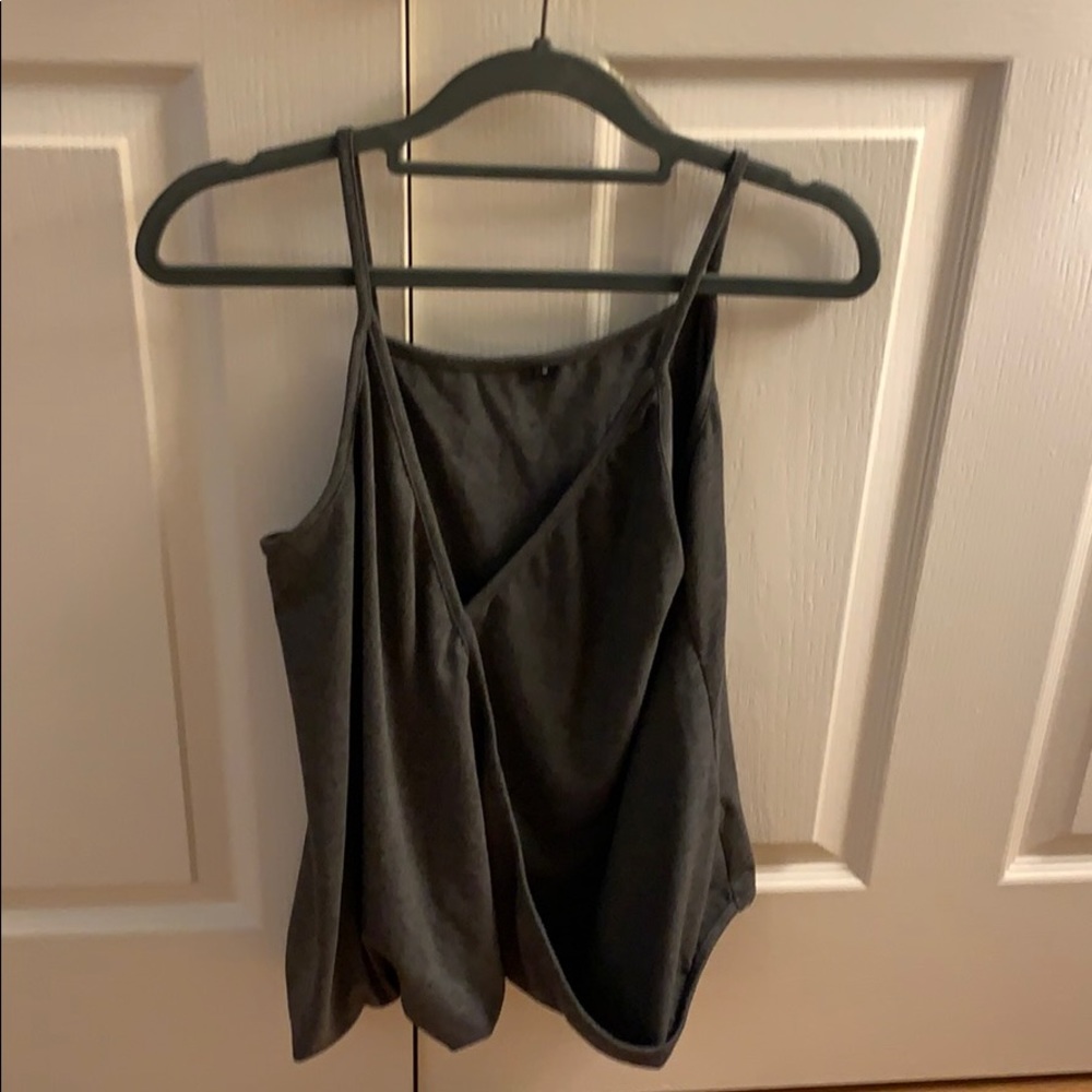 Gray wrap tank top